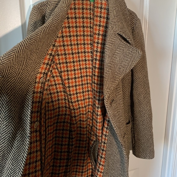 UNITED COLORS OF BENETTON Vintage Brown Houndstooth Jacket - Size 46 (Medium) - Picture 14 of 16